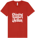 Load image into Gallery viewer, Chasing Toddlers and Jesus Unisex V-Neck Shirt
