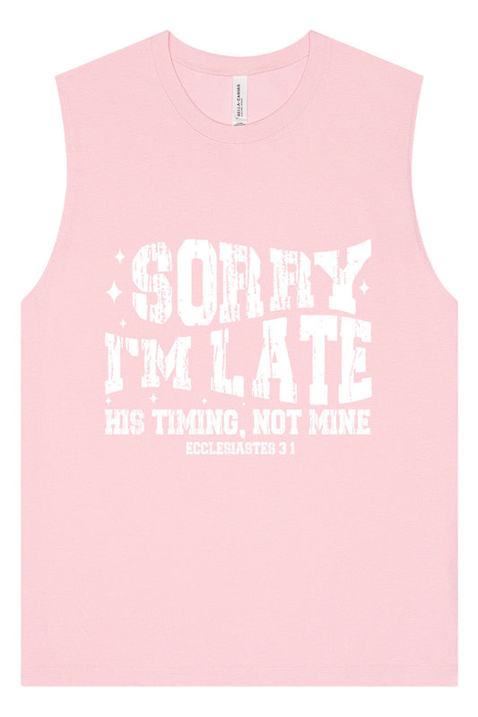 His Timing, Not Mine Muscle Tank