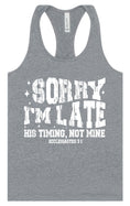 Load image into Gallery viewer, His Timing, Not Mine Women's Racerback Tank
