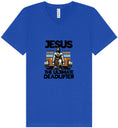 Load image into Gallery viewer, Jesus, the Ultimate Deadlifter Unisex V-Neck Shirt
