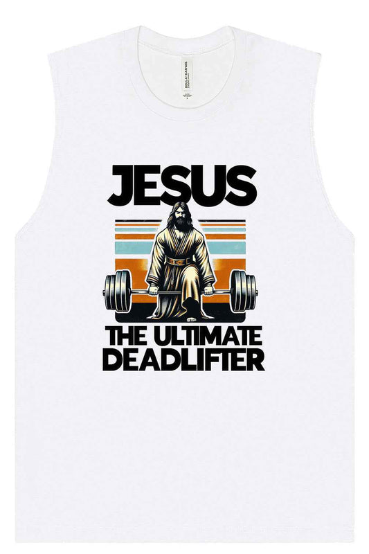 Jesus, the Ultimate Deadlifter Muscle Tank