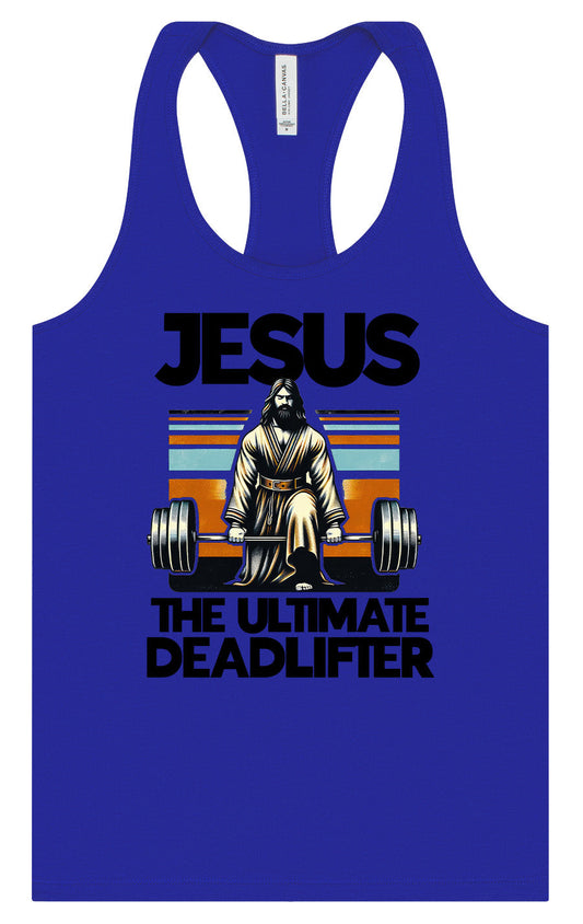Jesus, the Ultimate Deadlifter Women's Racerback Tank