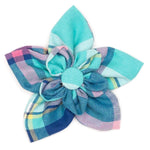 AQUA/NAVY PLAID BOW TIE
