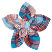 CORNFLOWER BLUE/RED PLAID BOW TIE