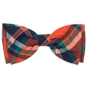 ORANGE/NAVY PLAID FLOWER