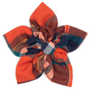 ORANGE/NAVY PLAID BANDANA