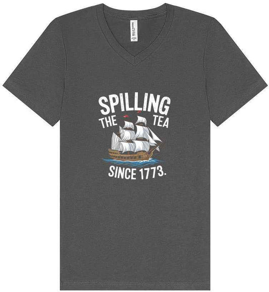 Spilling the Tea Since 1773 Unisex V-Neck Shirt