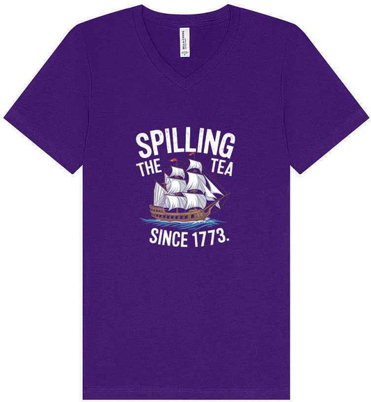 Spilling the Tea Since 1773 Unisex V-Neck Shirt