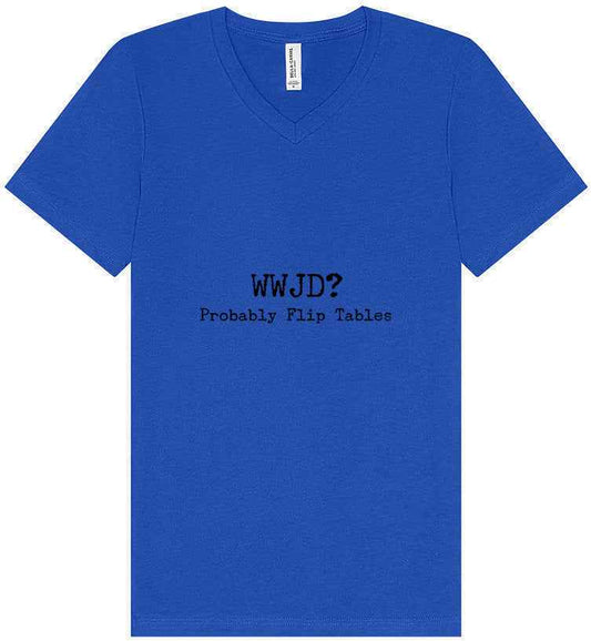 WWJD? Unisex V-Neck Shirt