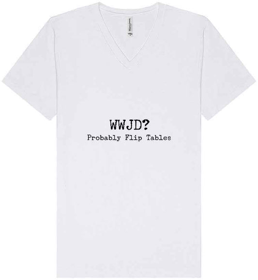 WWJD? Unisex V-Neck Shirt