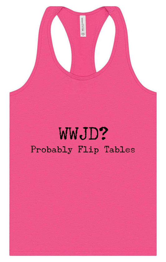 WWJD? Women's Racerback Tank