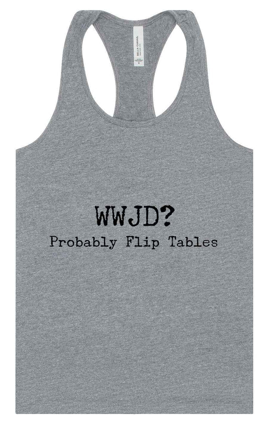 WWJD? Women's Racerback Tank