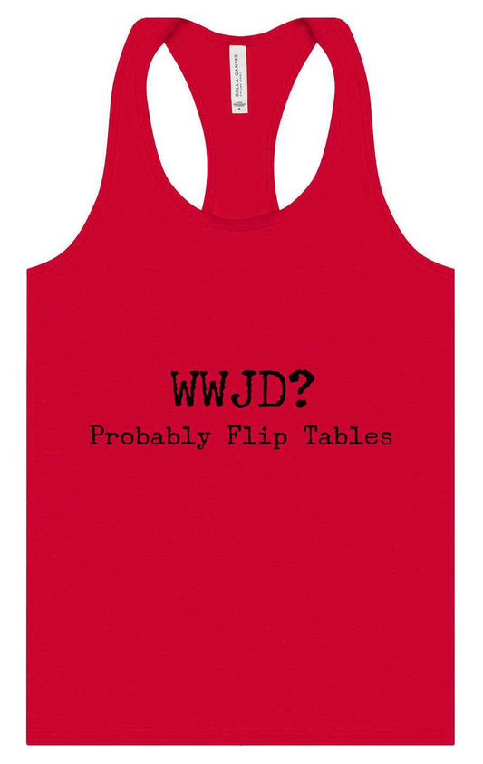 WWJD? Women's Racerback Tank
