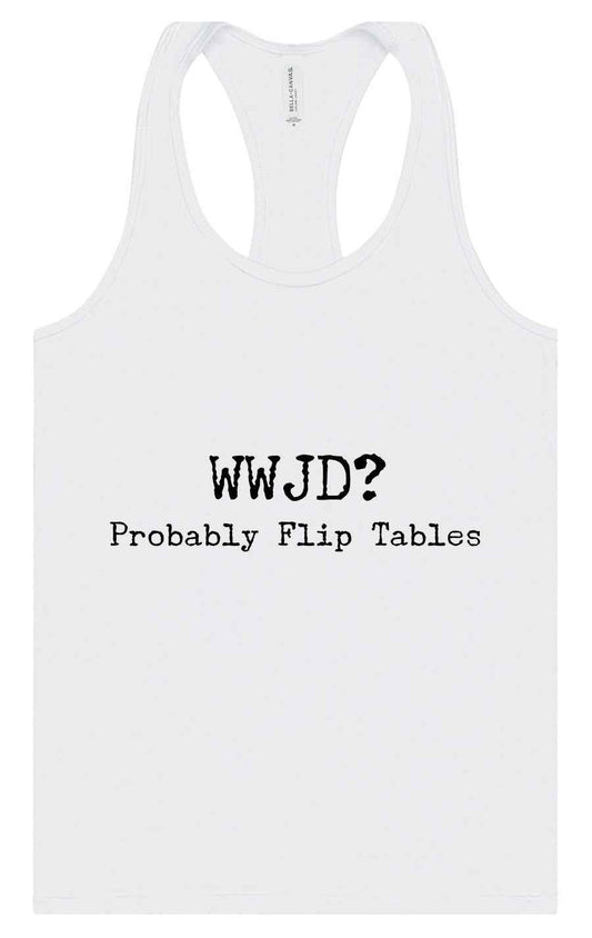 WWJD? Women's Racerback Tank