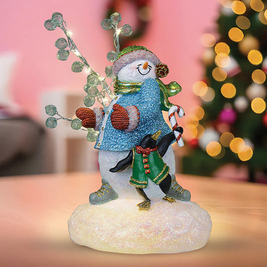 Snowgal And Penguin Lighted Figurine - Southlake Paws