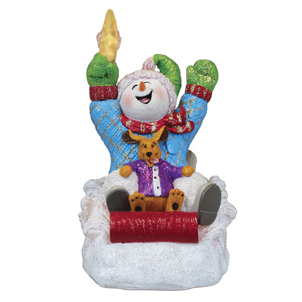 Star Powered Snow Boy Lighted Figurine - Southlake Paws