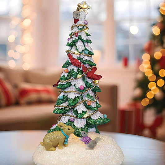 Critter Tree Lighted Figurine - Southlake Paws