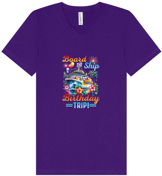 Board the Ship Birthday Trip Unisex V-Neck Shirt