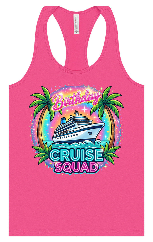 Birthday Cruise Squad Women's Racerback Tank