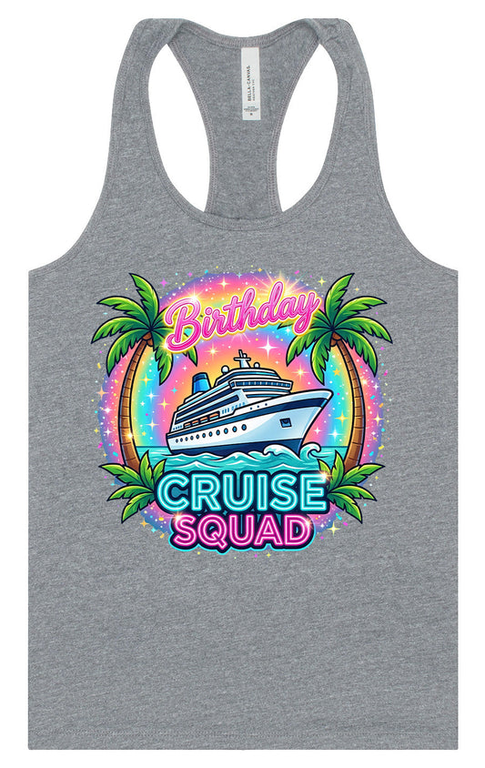 Birthday Cruise Squad Women's Racerback Tank