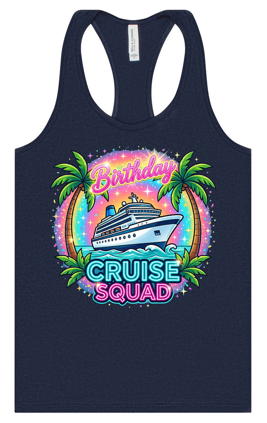Birthday Cruise Squad Women's Racerback Tank