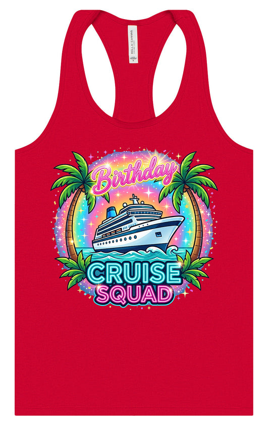 Birthday Cruise Squad Women's Racerback Tank