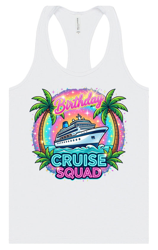 Birthday Cruise Squad Women's Racerback Tank