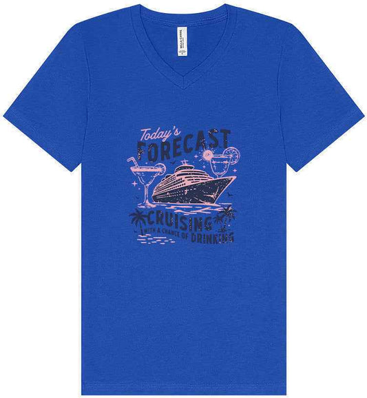 Cruising with a Chance of Drinking Unisex V-Neck Shirt