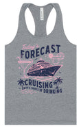Load image into Gallery viewer, Cruising with a Chance of Drinking Women's Racerback Tank
