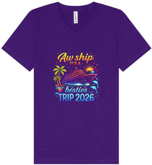 Besties Trip Cruise 2026 Unisex V-Neck Shirt