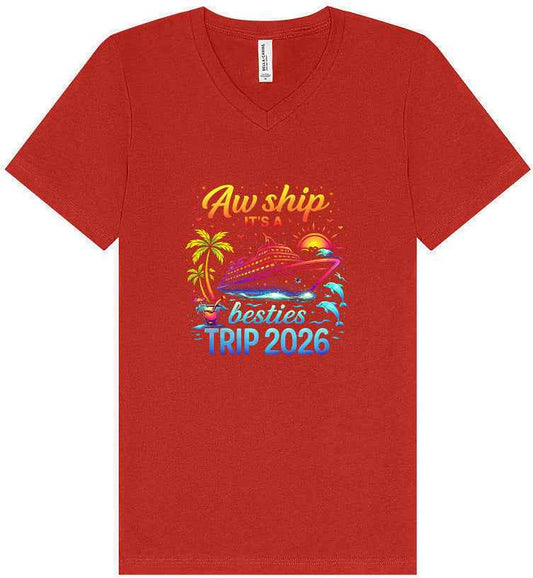 Besties Trip Cruise 2026 Unisex V-Neck Shirt