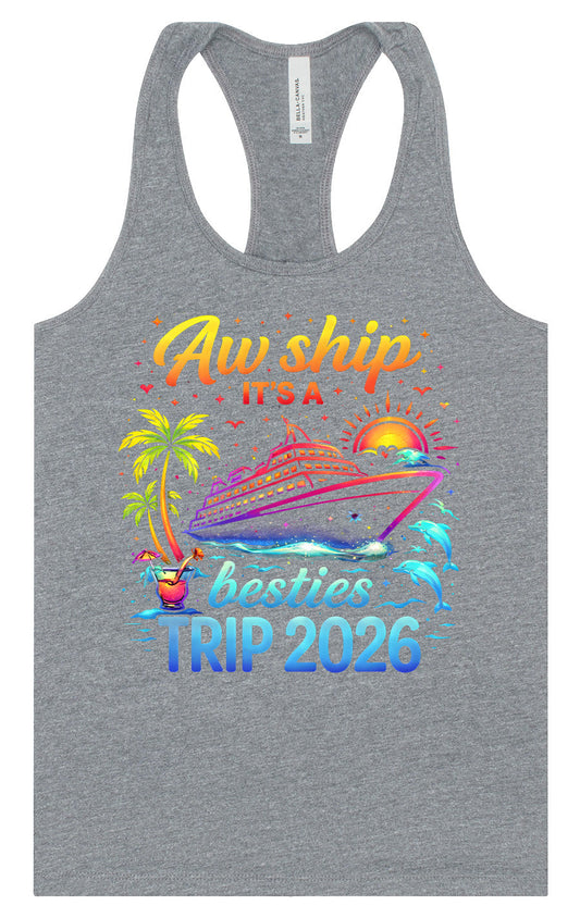 Besties Trip Cruise 2026 Women's Racerback Tank