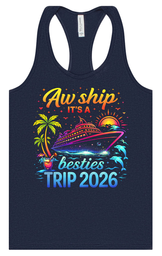 Besties Trip Cruise 2026 Women's Racerback Tank