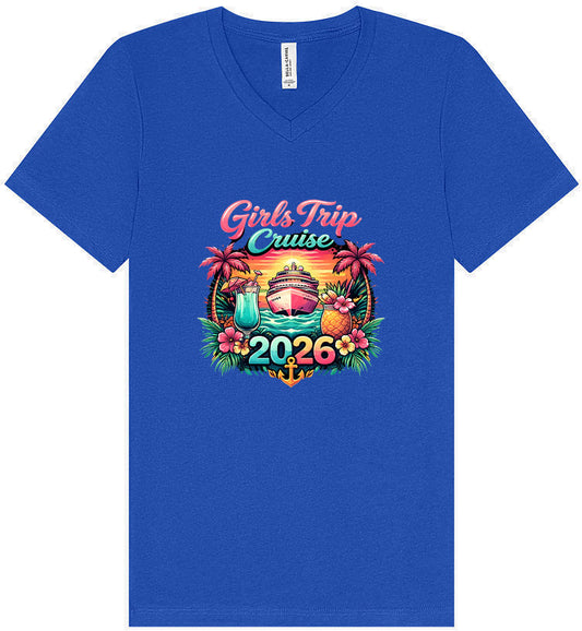 Girls Trip Cruise 2026 Unisex V-Neck Shirt