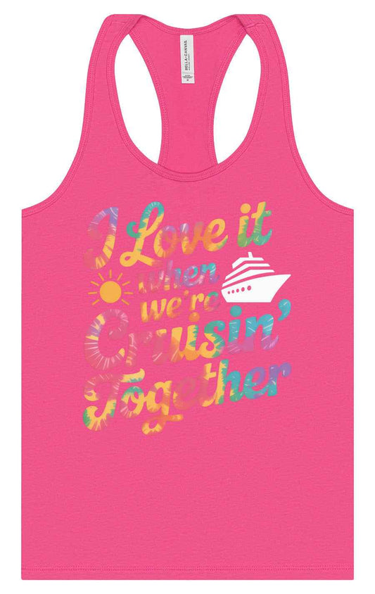 Tie Dye Cruisin' Together Women's Racerback Tank
