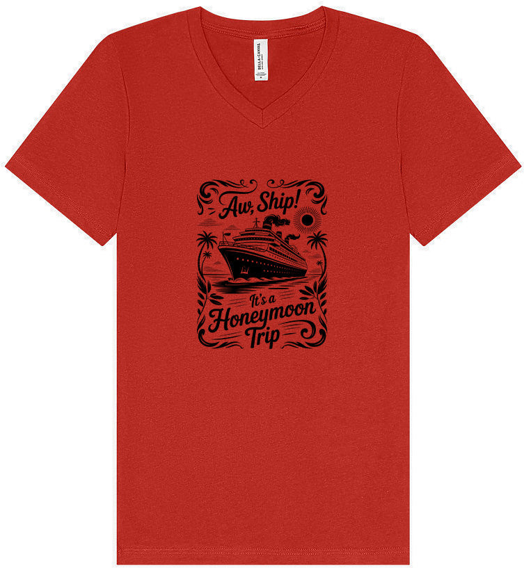 Aw Ship! Honeymoon Trip Unisex V-Neck Shirt