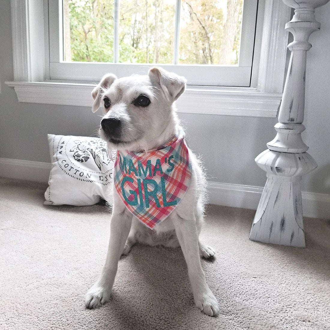 Fall, Winter Plaid Dog Bandana | Luxe Flannel dog bandana is Reversible | Mama's Girl - Southlake Paws