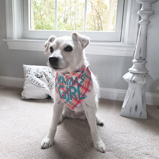 Fall, Winter Plaid Dog Bandana | Luxe Flannel dog bandana is Reversible | Mama's Girl - Southlake Paws