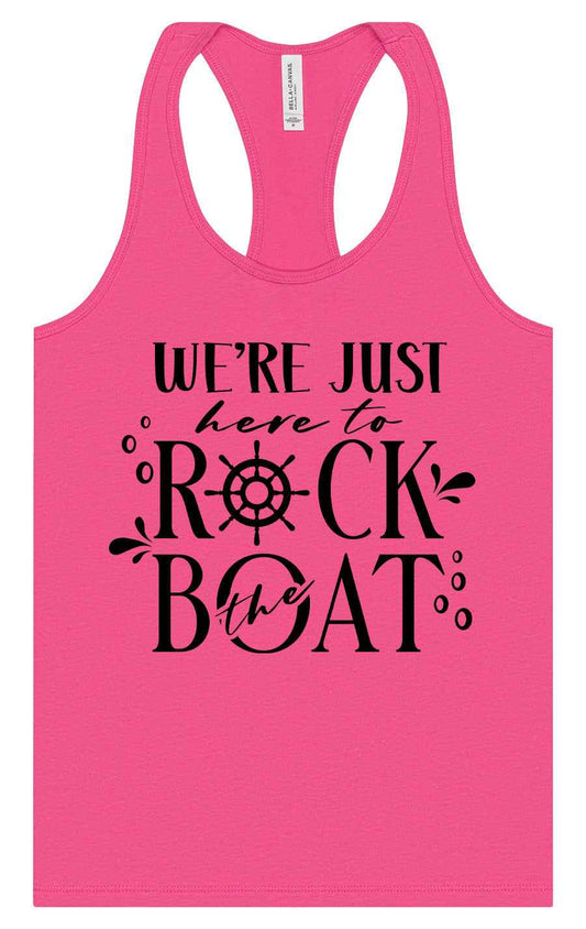 Just Here to Rock the Boat Women's Racerback Tank