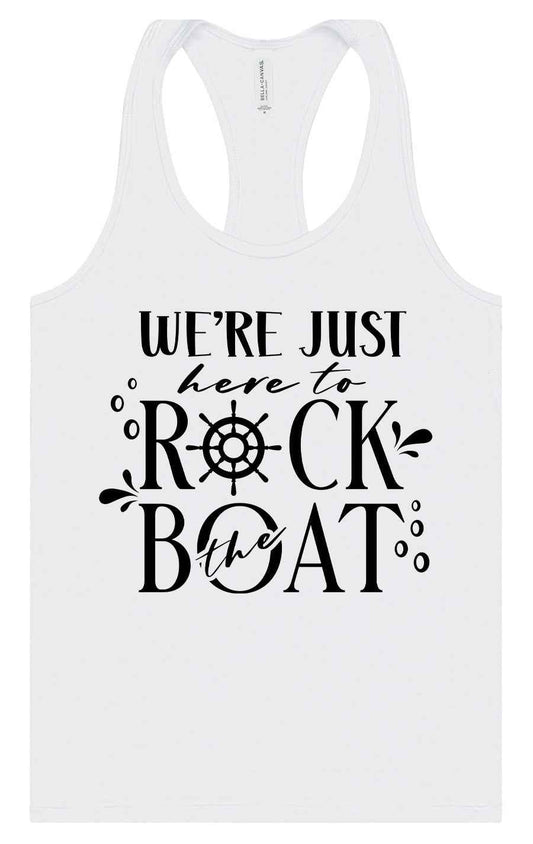 Just Here to Rock the Boat Women's Racerback Tank