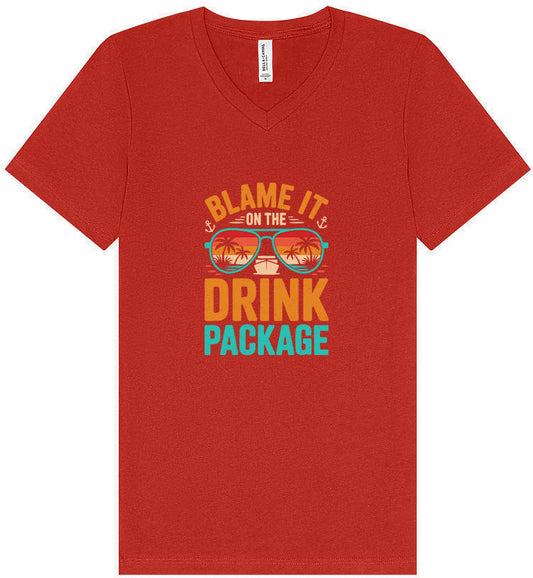 Blame it on the Drink Package Unisex V-Neck Shirt