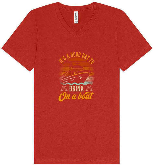 Drink on a Boat Unisex V-Neck Shirt