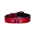 Load image into Gallery viewer, XS/S 7”-14”  Ruby Red/Purple Custom Snake Collar/Custom Silver Oval Italian Hardware
