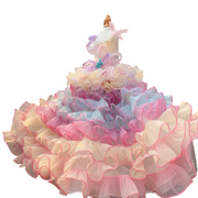 Luxury Handmade Pink Pearl Starfish Dog Party Dress