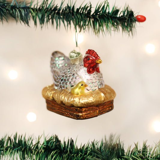 Hen On Nest Ornament - Southlake Paws