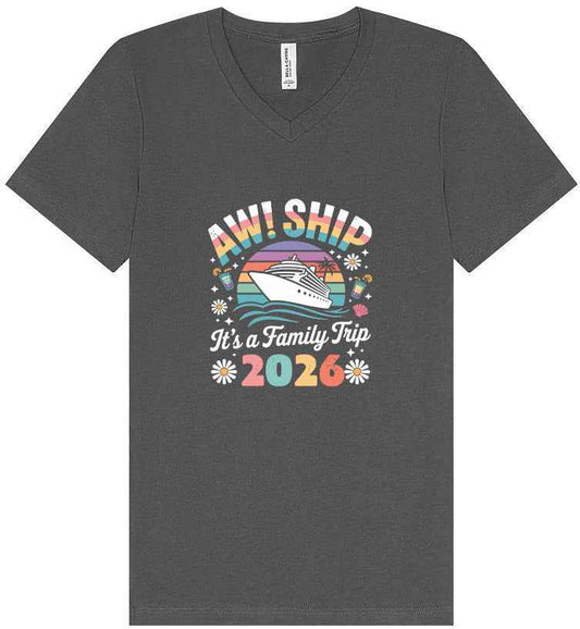 Aw Ship Family Trip 2026 Unisex V-Neck Shirt