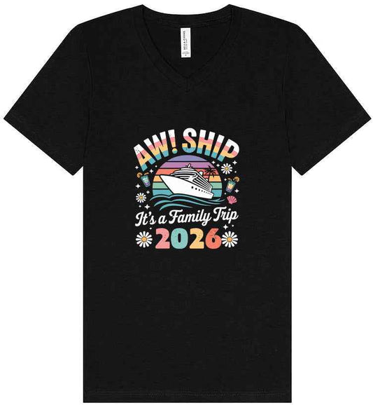 Aw Ship Family Trip 2026 Unisex V-Neck Shirt