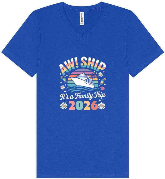 Aw Ship Family Trip 2026 Unisex V-Neck Shirt