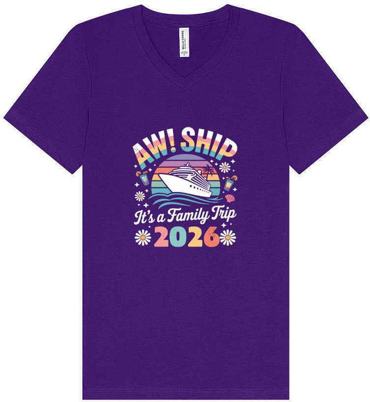 Aw Ship Family Trip 2026 Unisex V-Neck Shirt