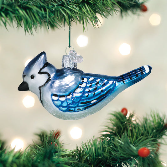 Bright Blue Jay Ornament - Southlake Paws